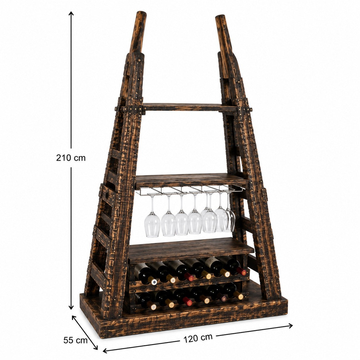 Industrial Iron & Wood Display Rack