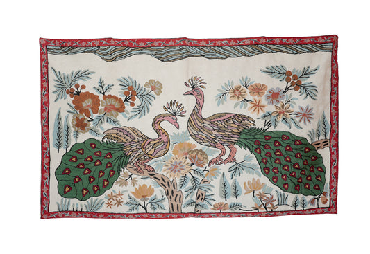 Elegant Crane Garden Handwoven Rug