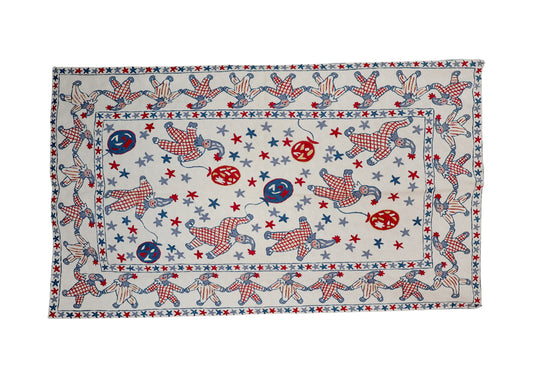 Whimsical Dancing Figures Handwoven Rug
