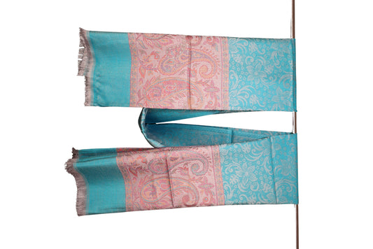 Turquoise Blue Paisley Handwoven Area Rug