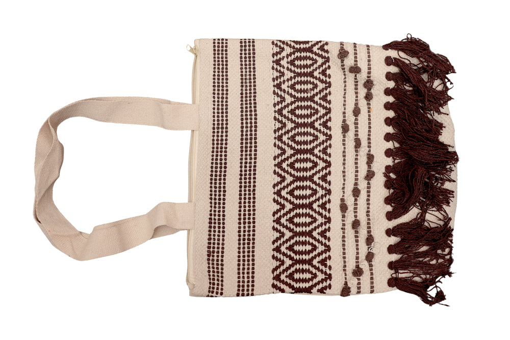 Bohemian Geometric Fringe Tote Bag