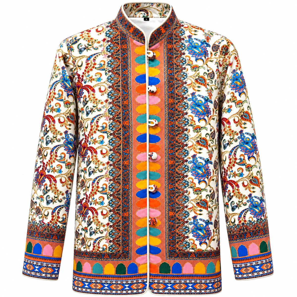 Kashmiri-Inspired Printed Short Jacket – Machine Made