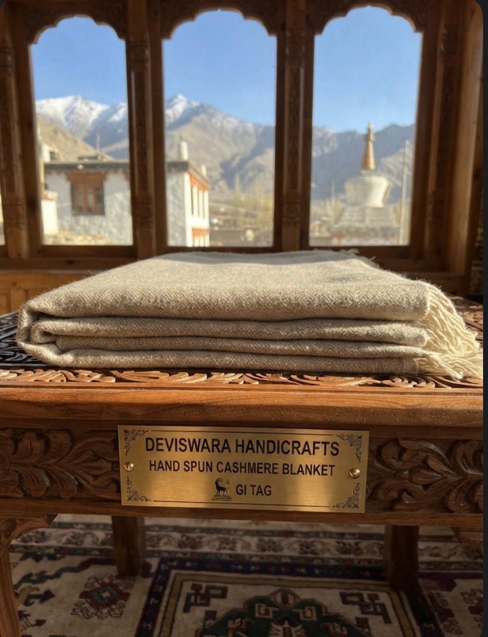 Natural Hand-Spun Cashmere Blanket