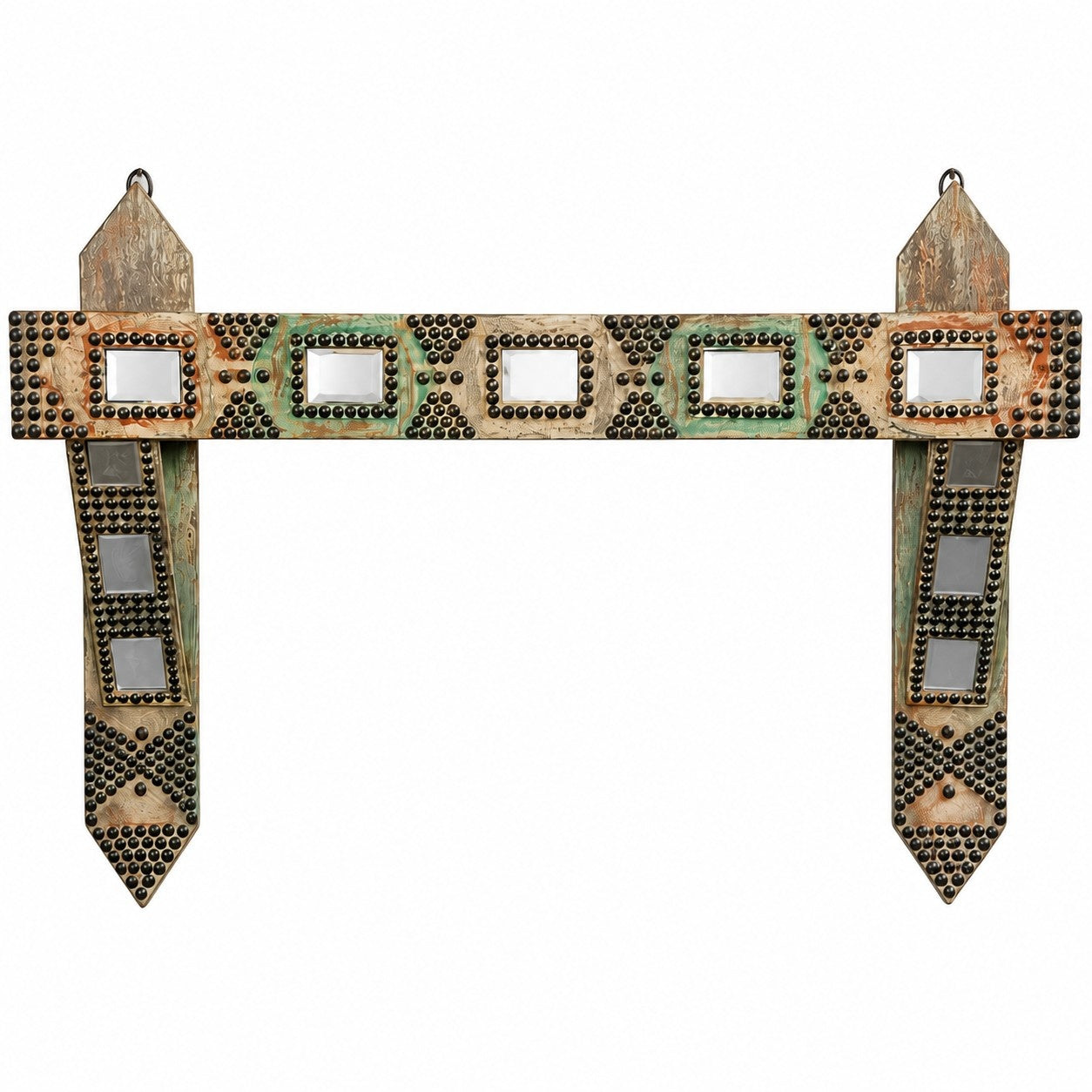 Rustic Tribal Wall Hanger with Mirror Work