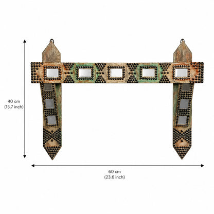 Rustic Tribal Wall Hanger with Mirror Work