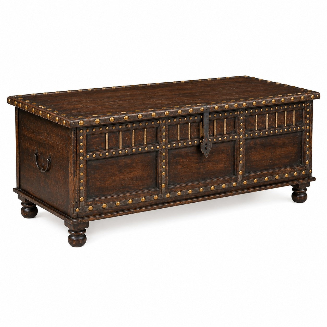 Heritage Wooden Storage Chest with Brass Stud Detailing
