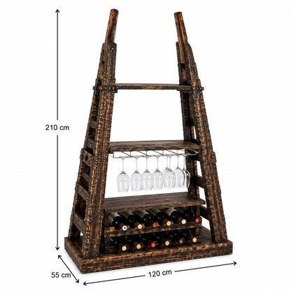 Industrial Iron & Wood Display Rack