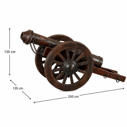 Rustic Iron & Wood Cannon Replica