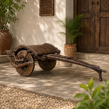 Vintage Iron & Wood Bullock Cart Replica