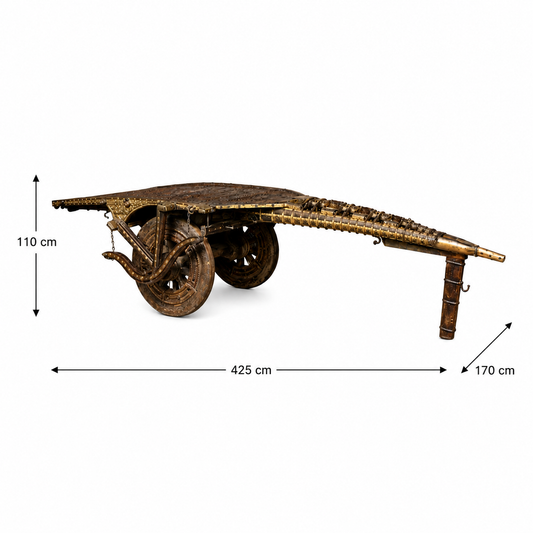 Heritage Iron, Wood & Brass Decorative Cart