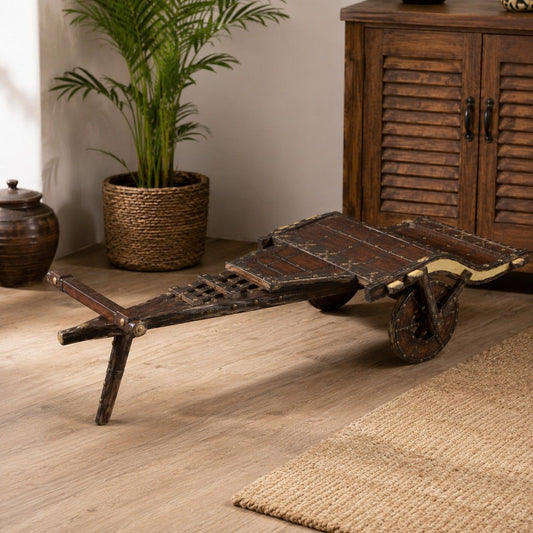 Heritage Wooden Handcart with Brass Detailing