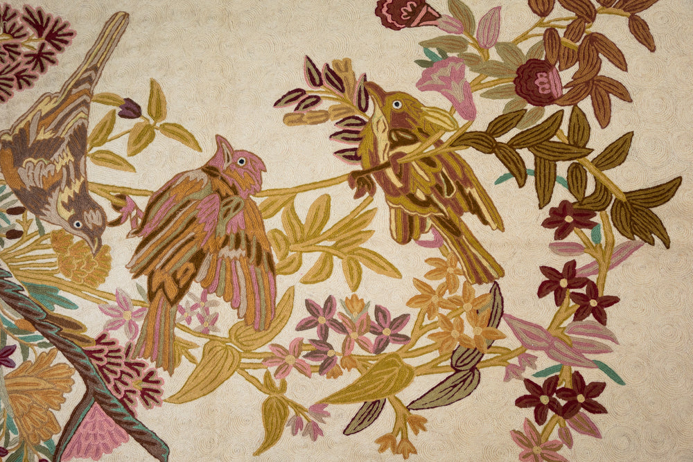Botanical Songbirds & Wildflower Rug