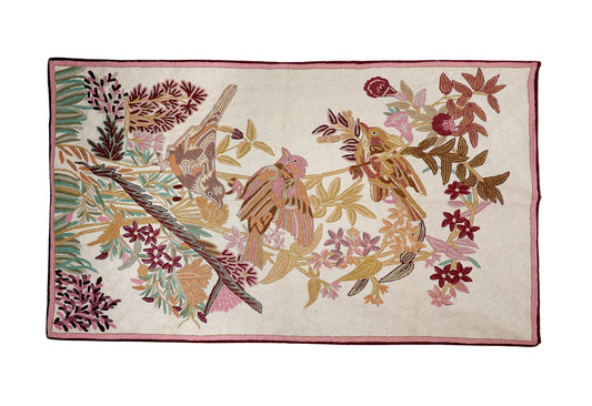 Botanical Songbirds & Wildflower Rug