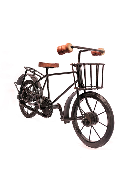 Vintage Metal Bicycle Toy with Front Basket