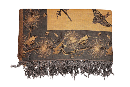 Woodland Birds & Botanical Fringe Rug