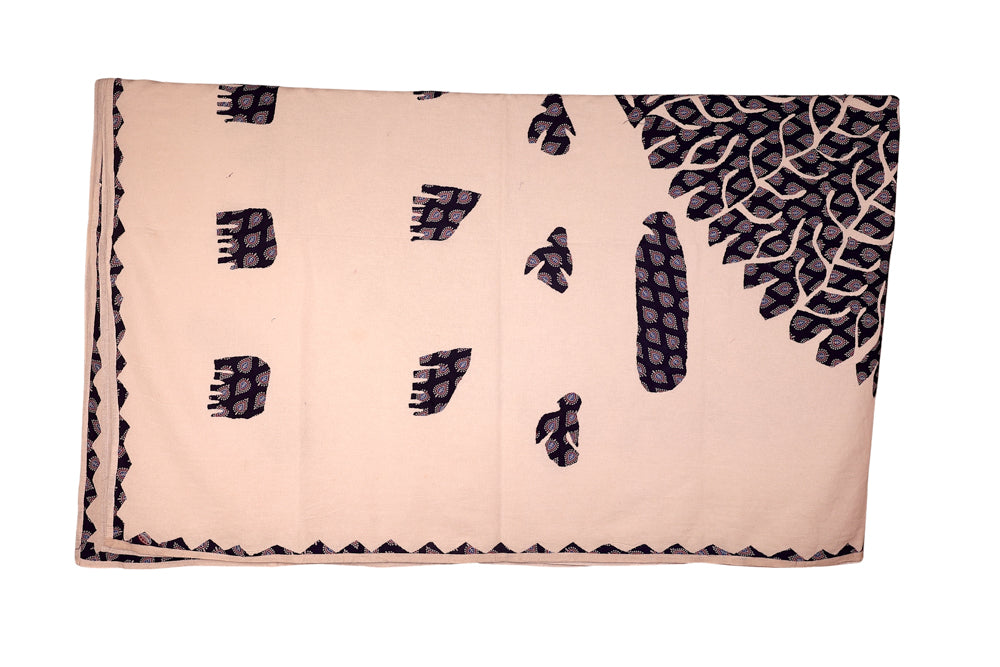 Abstract Indigo Botanical Handwoven Rug