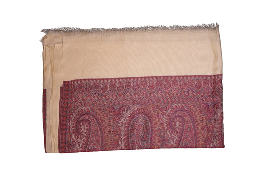 Traditional Paisley Red & Cream Handwoven Area Rug