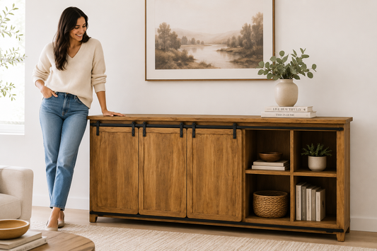 3 Door Open Sideboard