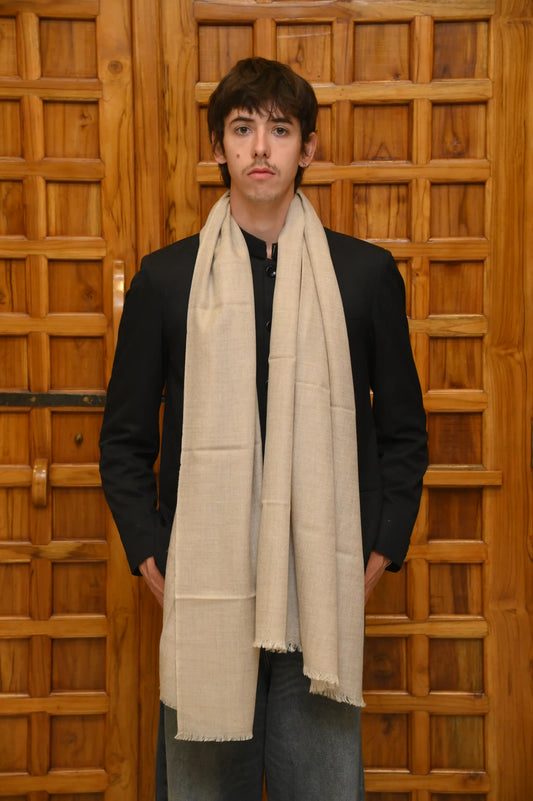 Handwoven Cashmere Scarf (White)