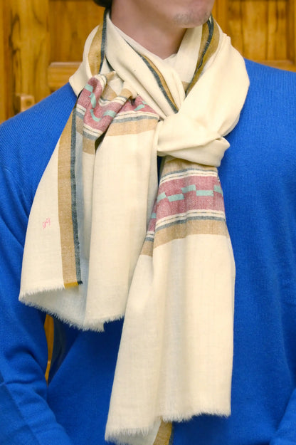 Handwoven Cashmere Scarf(off-white)