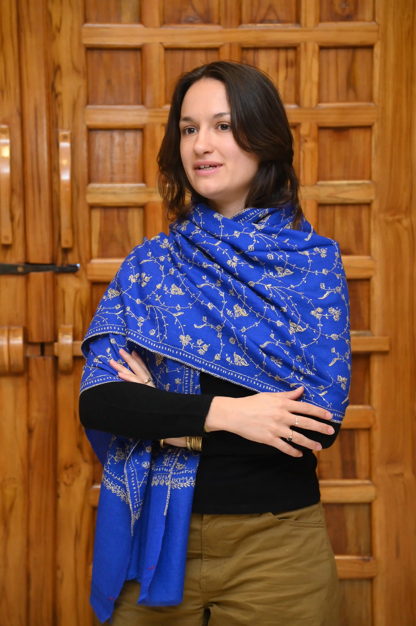 Hand-Embroidered Cashmere Shawl