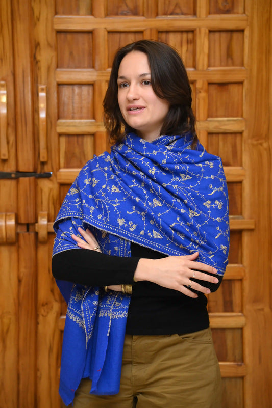 Hand-Embroidered Cashmere Shawl