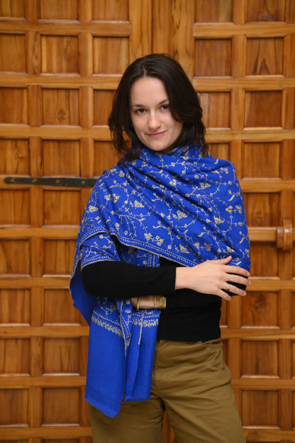 Hand-Embroidered Cashmere Shawl