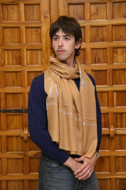 Hand-Embroidered Cashmere Scarf