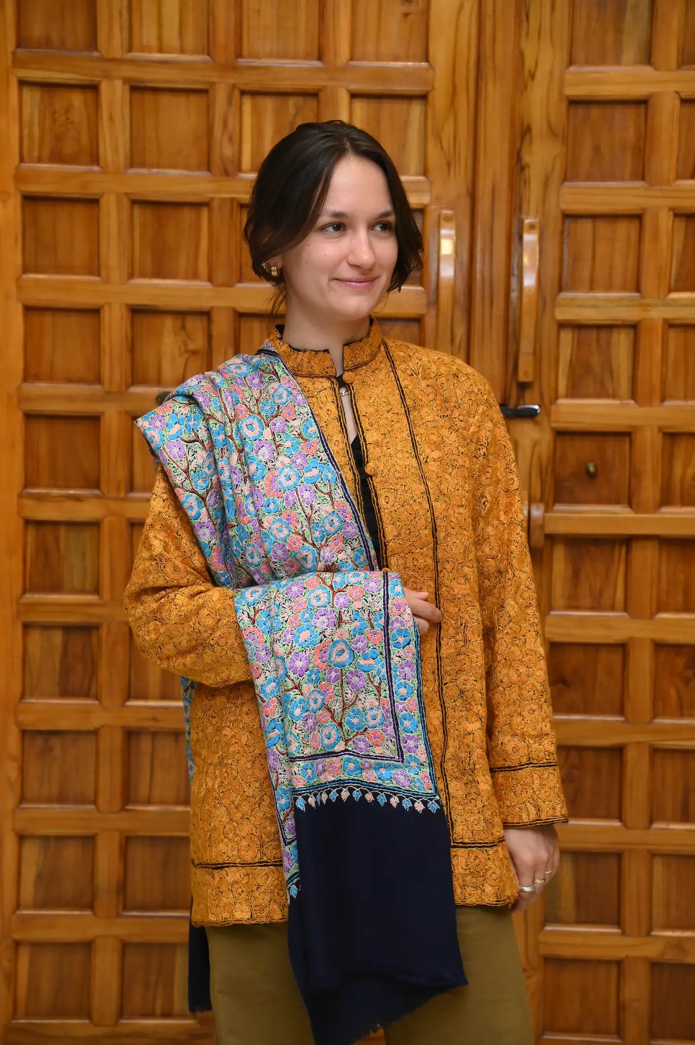 Richly Hand-Embroidered Kashmiri Coat