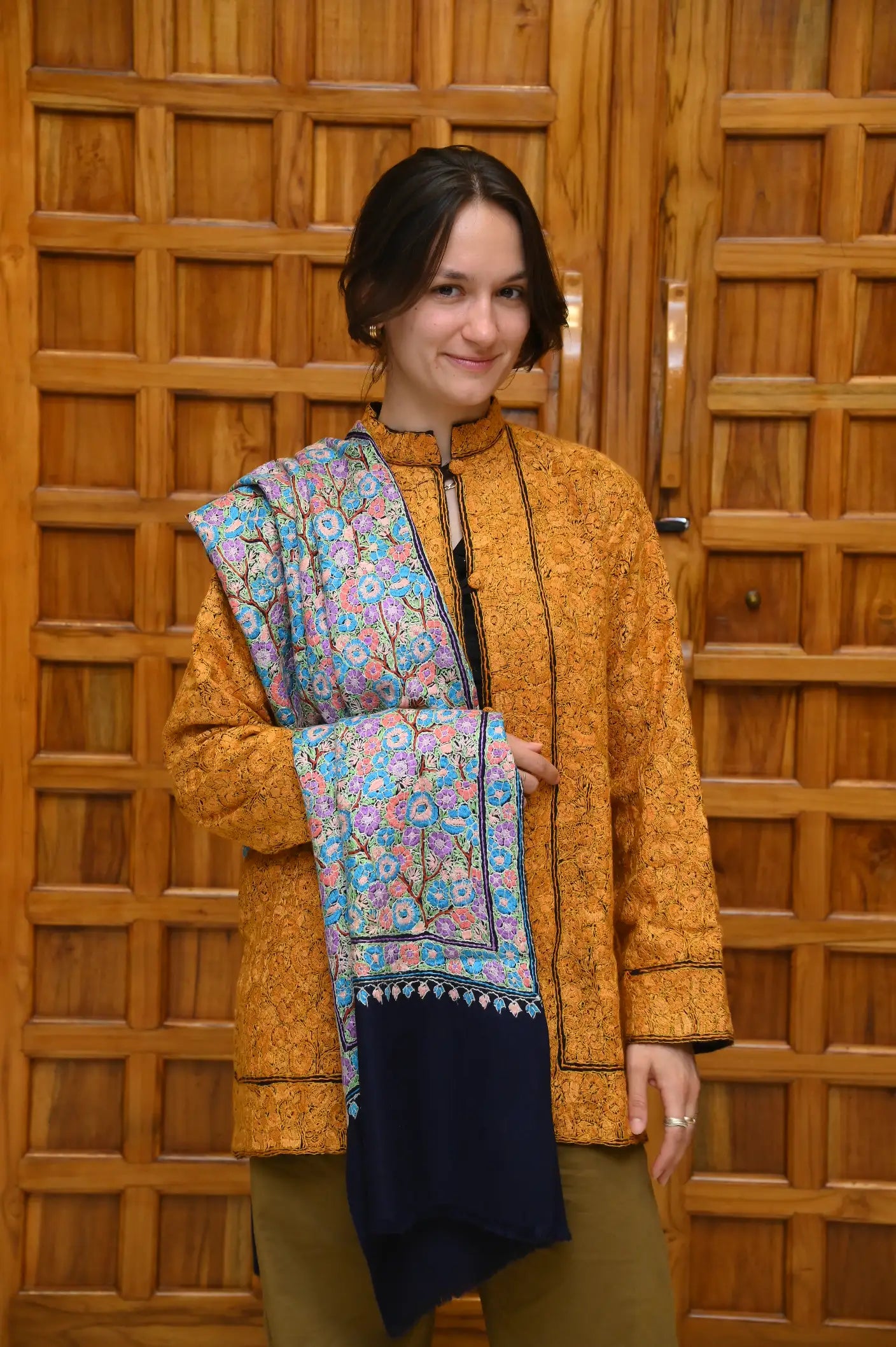 Richly Hand-Embroidered Kashmiri Coat