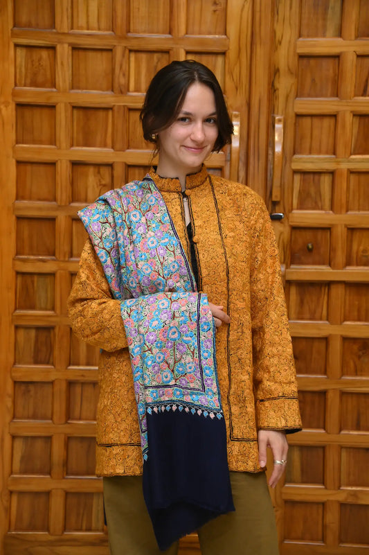 Richly Hand-Embroidered Kashmiri Coat
