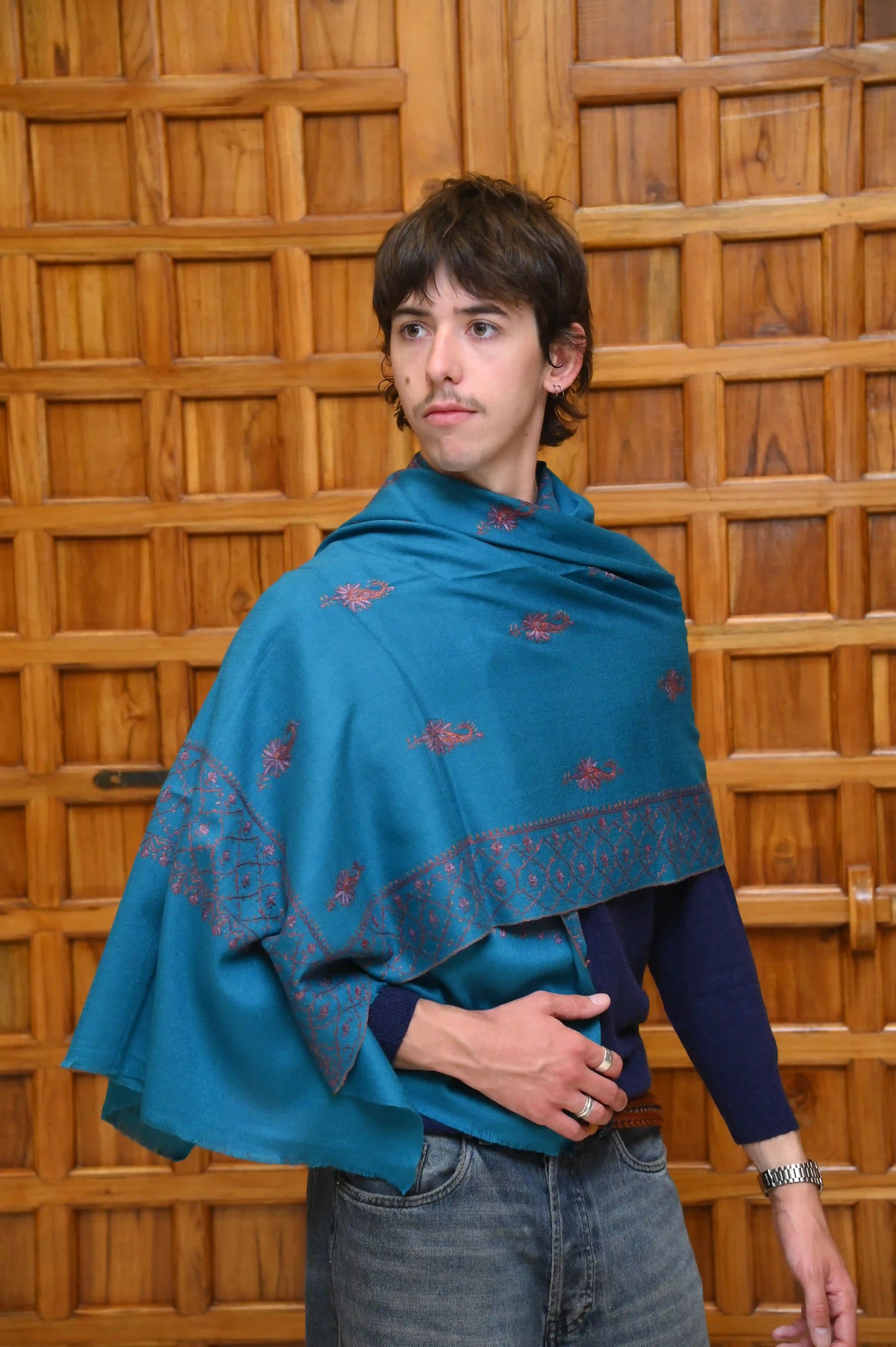 Embroidered Cashmere Shawl