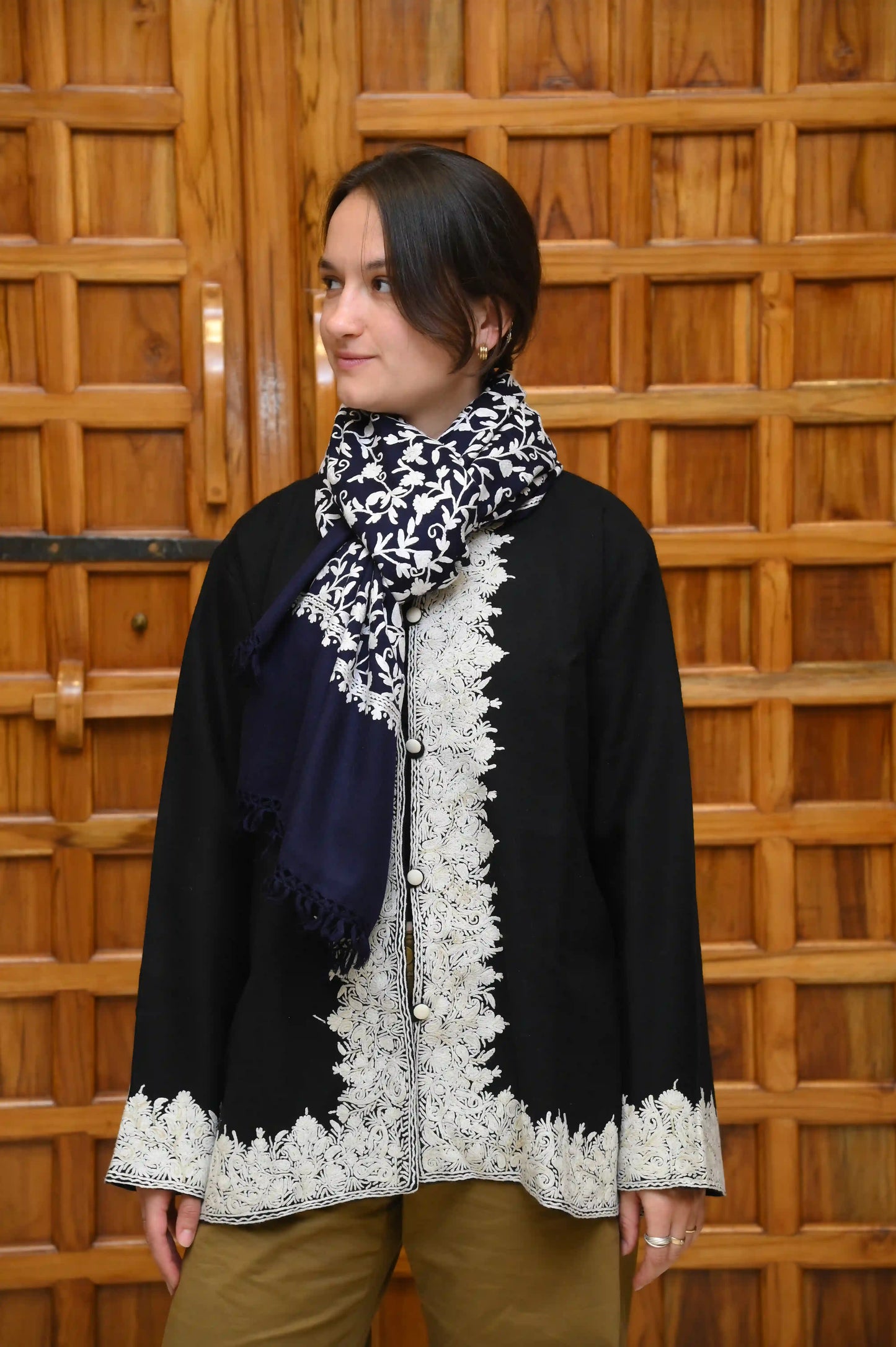 Hand-Embroidered Kashmiri Coat